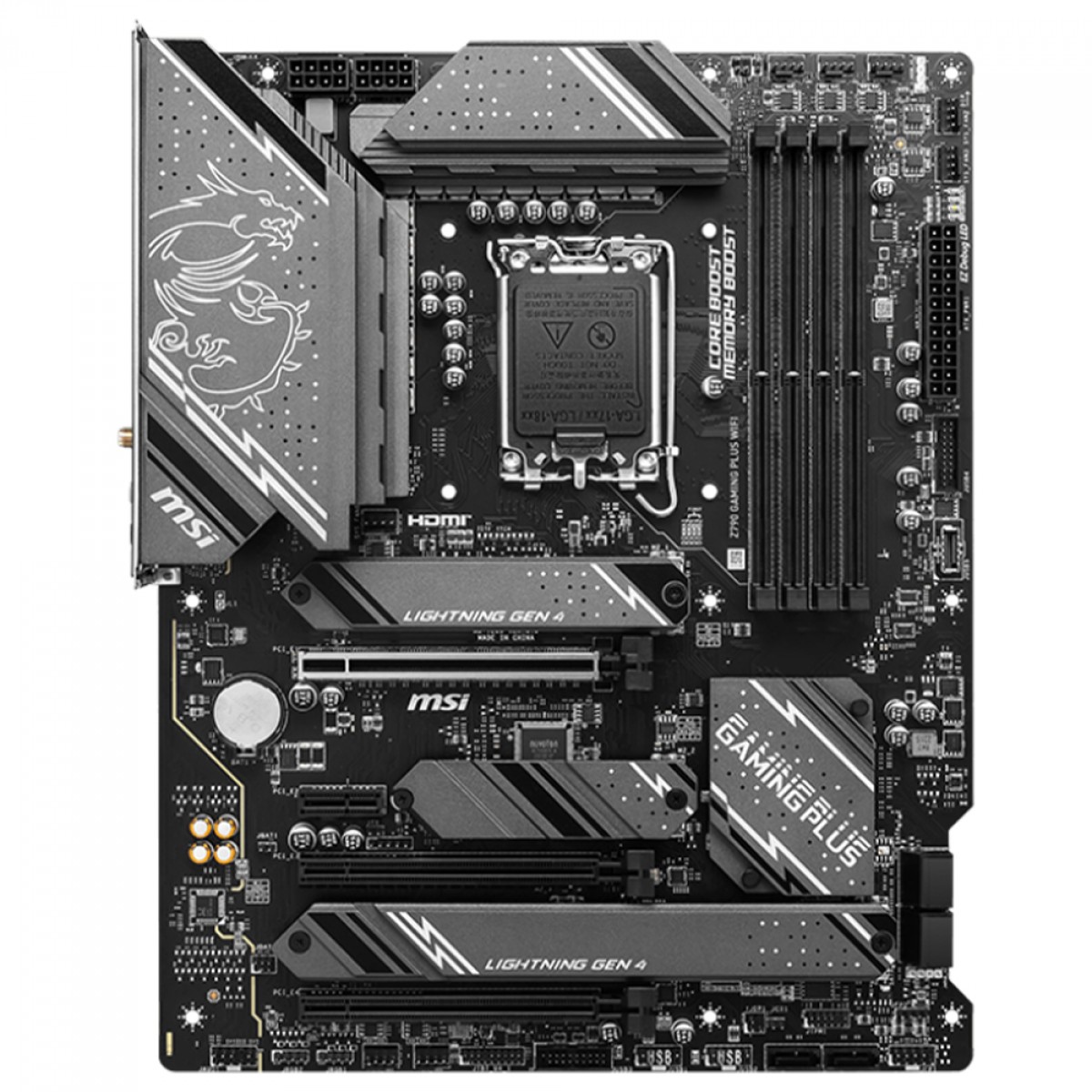  Placa Mãe MSI Z790 Gaming Plus WIFI, Chipset Z790, Intel LGA 1700, ATX, DDR5