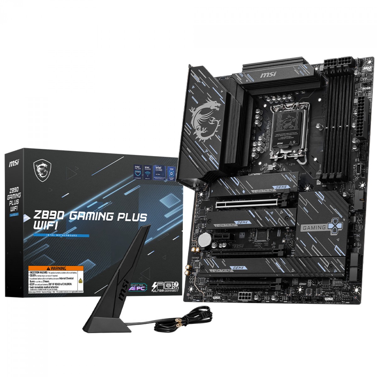 Placa Mãe MSI Z890 Gaming Plus WIFI, Chipset Z890, Intel LGA 1851, ATX, DDR5, 911-7E34-002