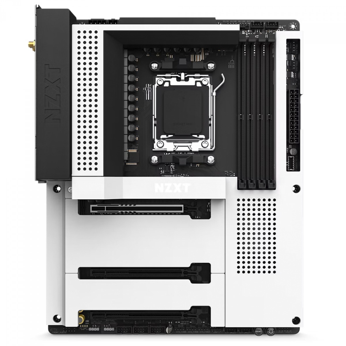 Placa Mãe NZXT N7 B650E White WIFI, Chipset B650E, ATX, AMD AM5, DDR5, Branco, N7-B65XT-W1