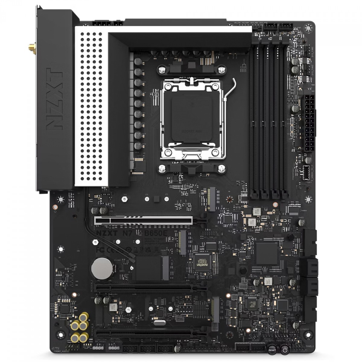 Placa Mãe NZXT N7 B650E White WIFI, Chipset B650E, ATX, AMD AM5, DDR5, Branco, N7-B65XT-W1