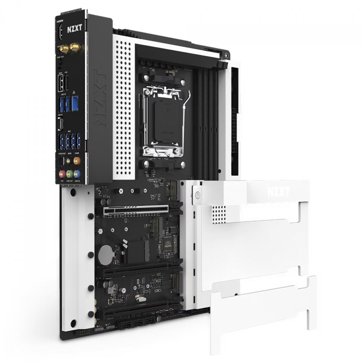 Placa Mãe NZXT N7 B650E White WIFI, Chipset B650E, ATX, AMD AM5, DDR5, Branco, N7-B65XT-W1