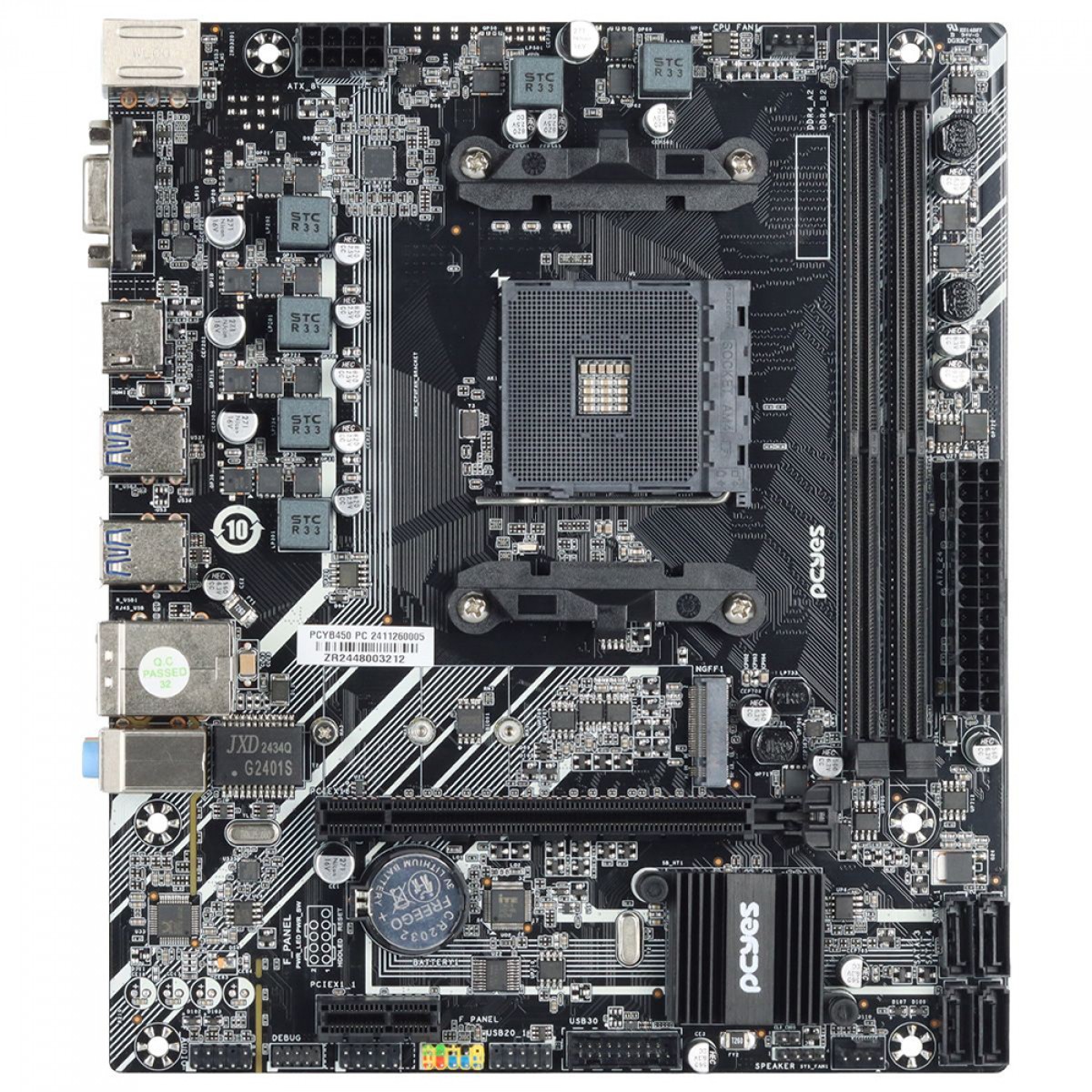 Placa Mãe PCYes B450, Chipset B450, AMD AM4, mATX, DDR4, PCYB450-RZ564