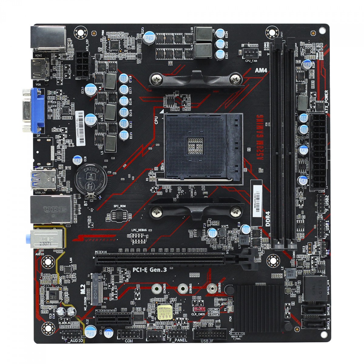 Placa Mãe SuperFrame A520M Gaming, Chipset A520, AMD, AM4, mATX, DDR4, SF-A520-GS