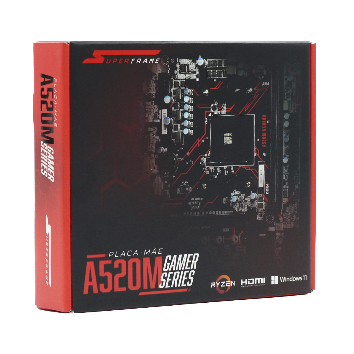 Placa Mãe SuperFrame A520M Gaming, Chipset A520, AMD, AM4, mATX, DDR4, SF-A520-GS