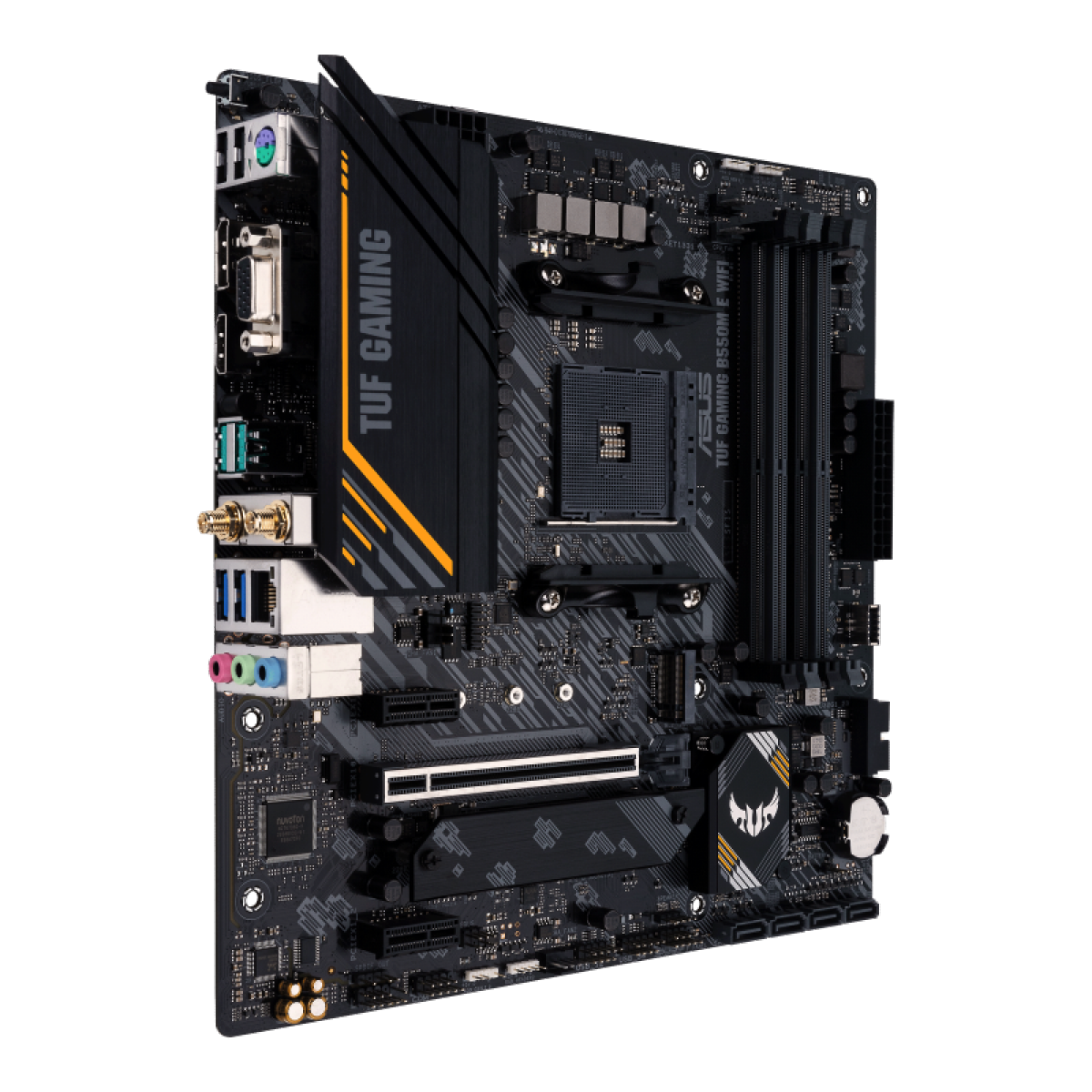 Placa Mãe ASUS TUF GAMING B550M-E WIFI, Chipset B550, AM4, Aura, mATX, DDR4, 90MB17T0-M0EAY0