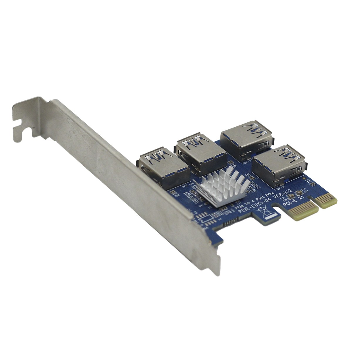 Placa Pci-e Multiplicadora Para Cabo Riser 1x4 Mineração, PCIE-EUX1-04