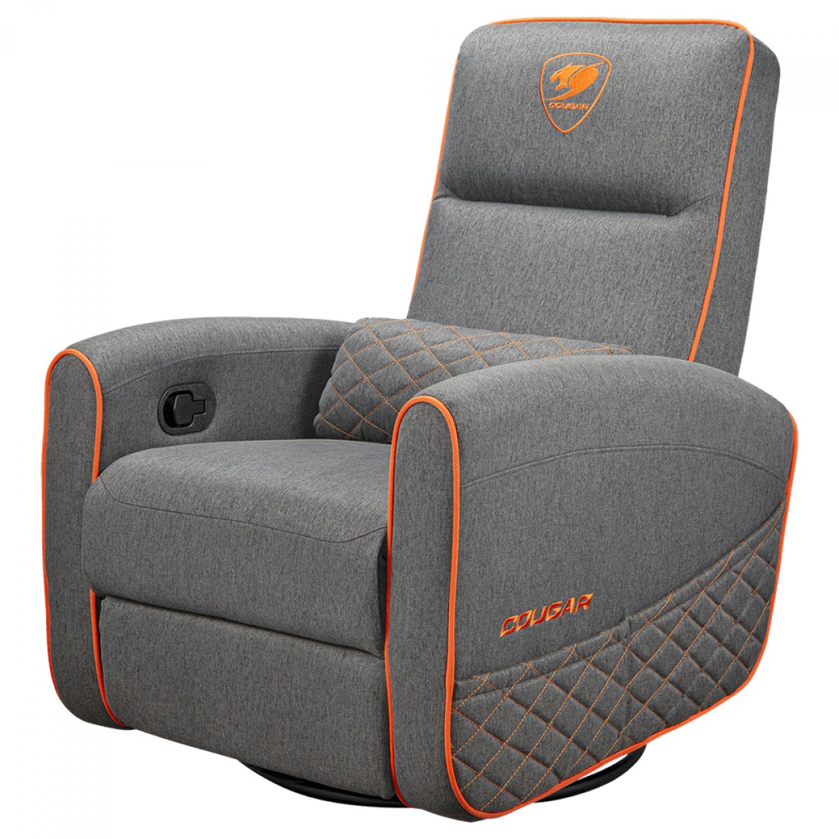 Poltrona Gamer Cougar Fidom, Reclinável, Tecido, Cinza e Laranja, 3MFDFGRO.0001