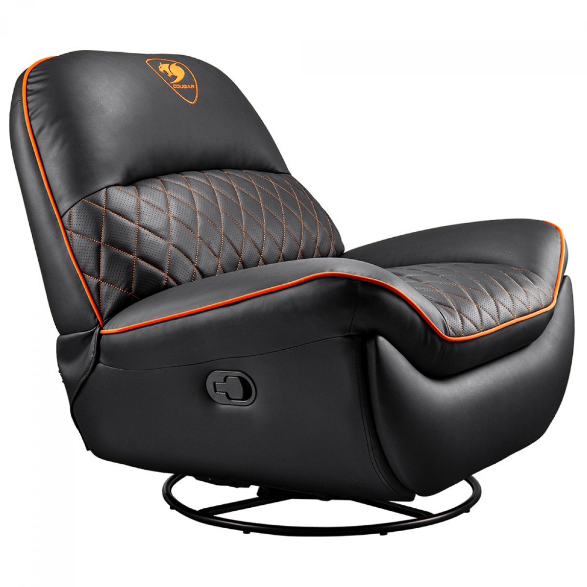 Poltrona Gamer Cougar Overlord, Reclinável, Couro Sintético, Preto e Laranja, 3MOVLORB.0001