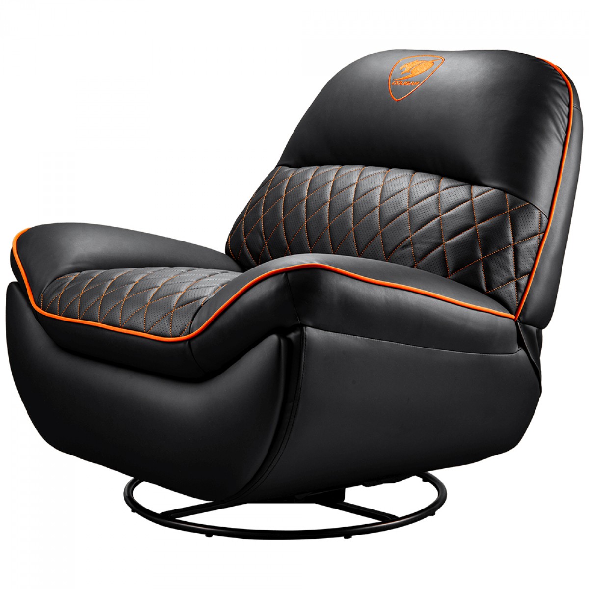 Poltrona Gamer Cougar Overlord, Reclinável, Couro Sintético, Preto e Laranja, 3MOVLORB.0001