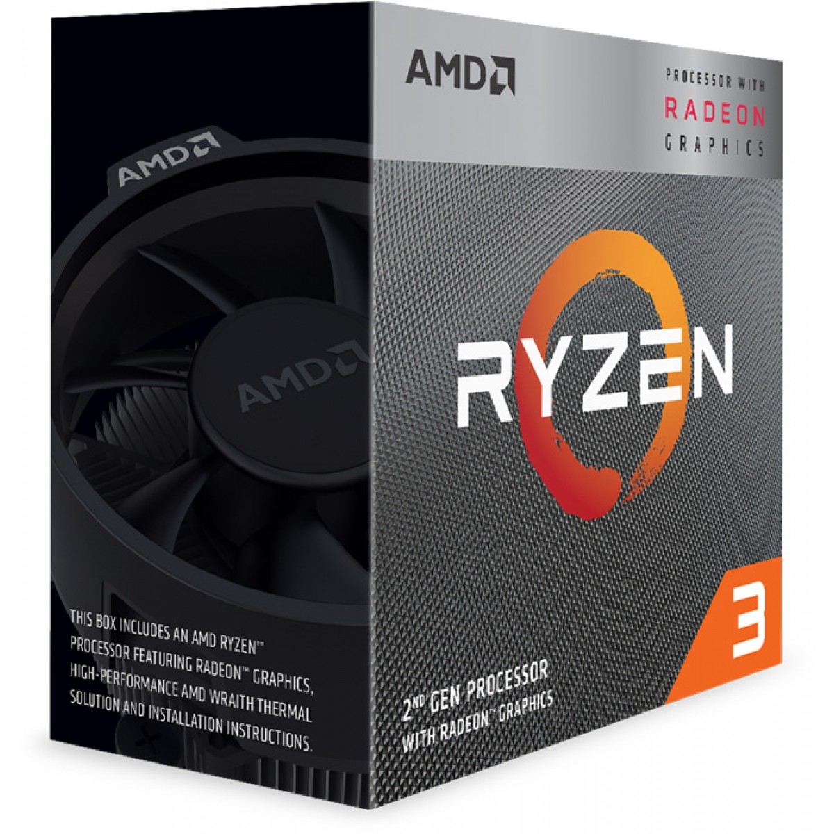 Processador AMD Ryzen 3 3200G, 3.6GHz (4.0GHz Turbo), 4-Cores 4-Threads, Cooler Wraith Stealth, AM4, YD3200C5FHBOX