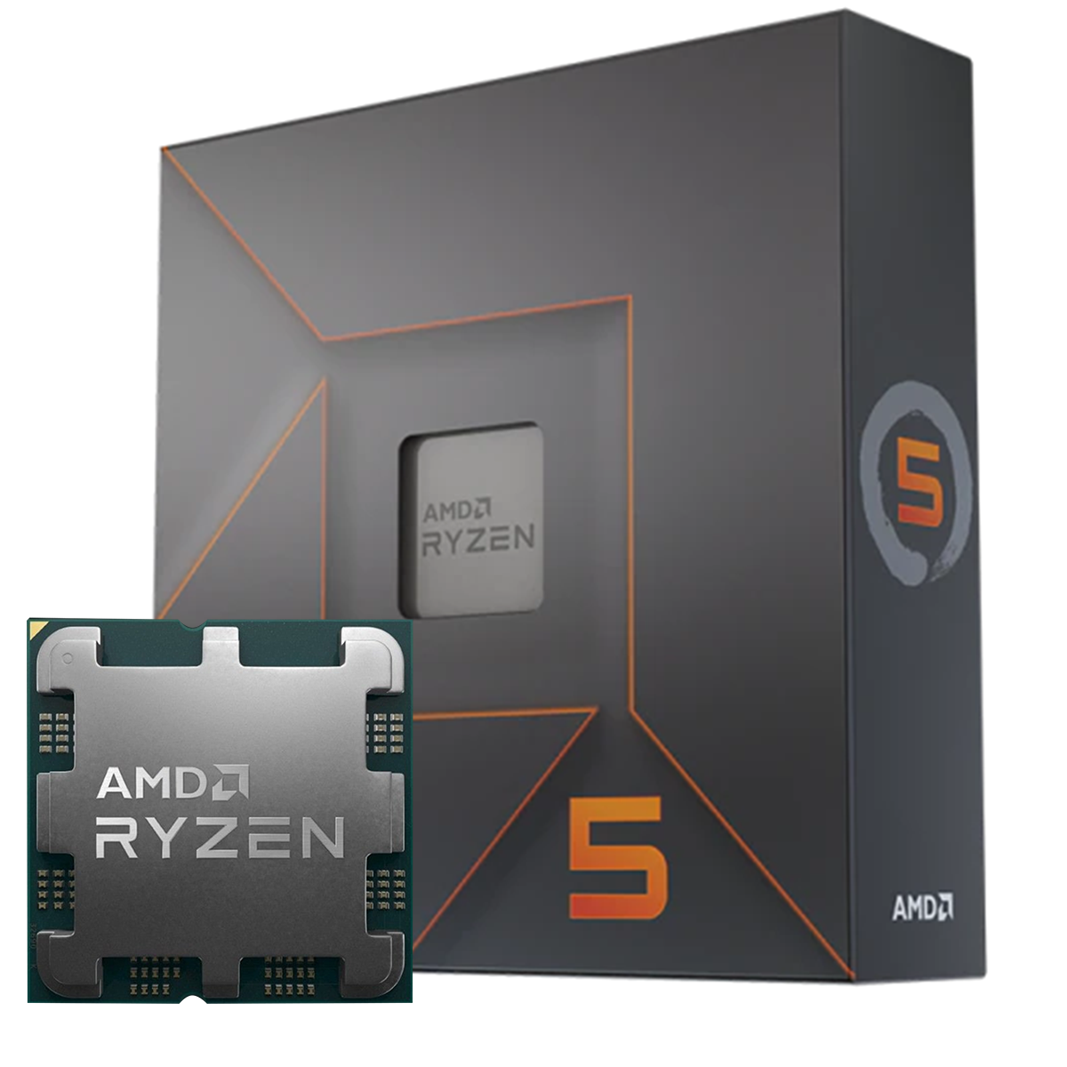 Processador AMD Ryzen 5 7600X 4.7GHz (5.3GHz Turbo), 6-Cores 12-Threads, AM5, Sem Cooler, 100-100000593WOF