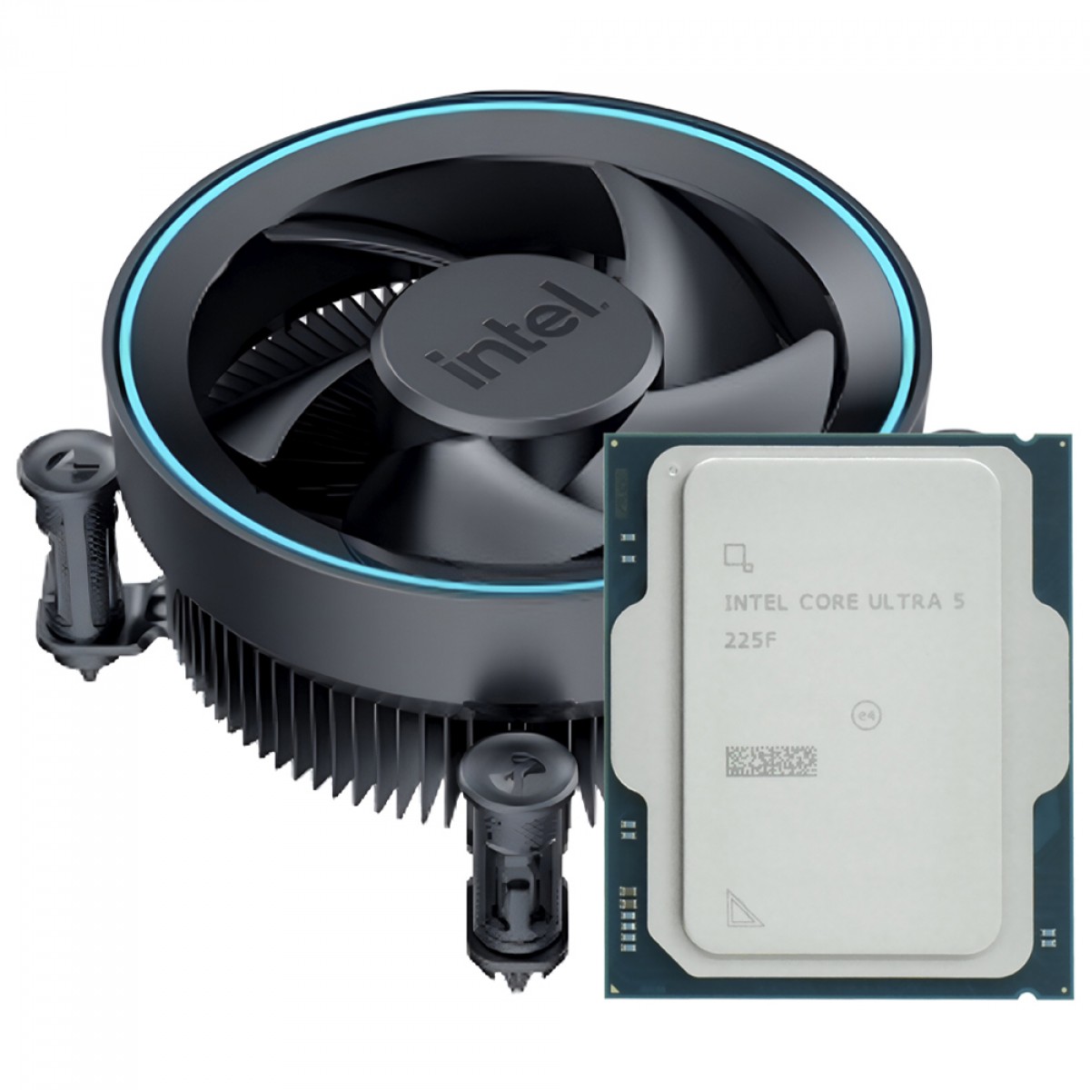 Processador Intel Core Ultra 5 225F, Otimizado para IA, 3.3 Ghz (4.9Ghz Turbo), Série 2, 10-Cores 10-Threads, LGA 1851, BX80768225F