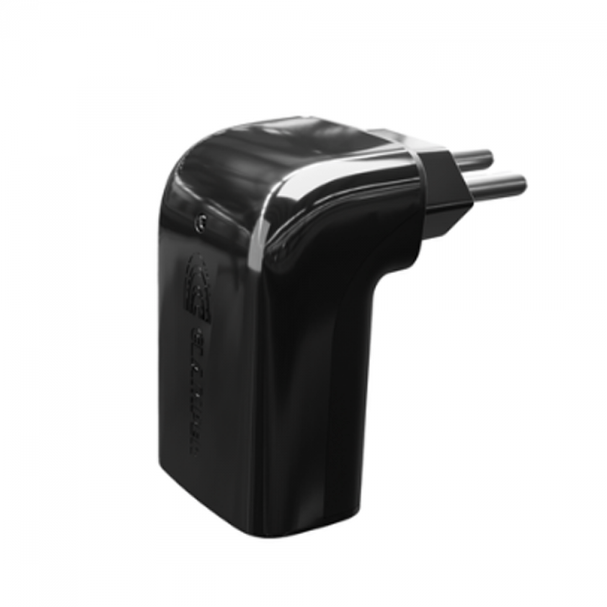 Protetor CLAMPER Pocket Fit, 3 Pinos, 10 Amperes, Bivolt, Formato Fit 90º, Preto