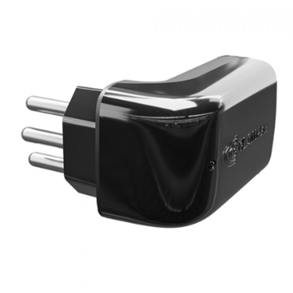 Protetor CLAMPER Pocket Fit 3P, 3 Pinos, 10 Amperes, Bivolt, Formato Fit 90º, Preto