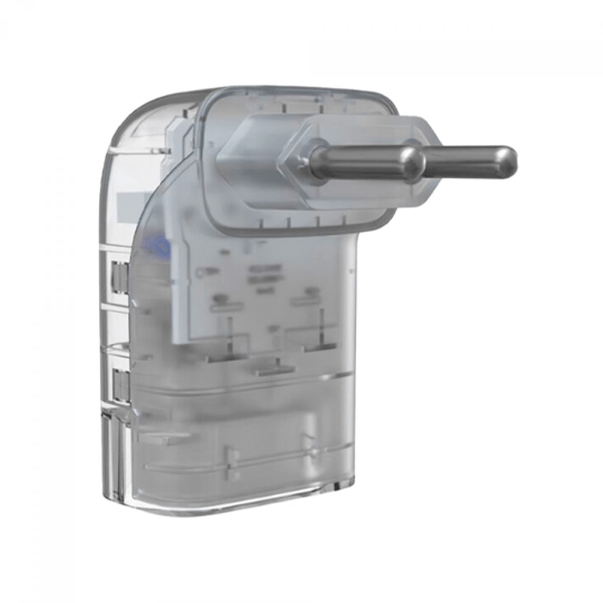 Protetor CLAMPER Pocket Fit LCF, 2 Pinos, 20 Amperes, Bivolt, Formato Fit 90º, Transparente