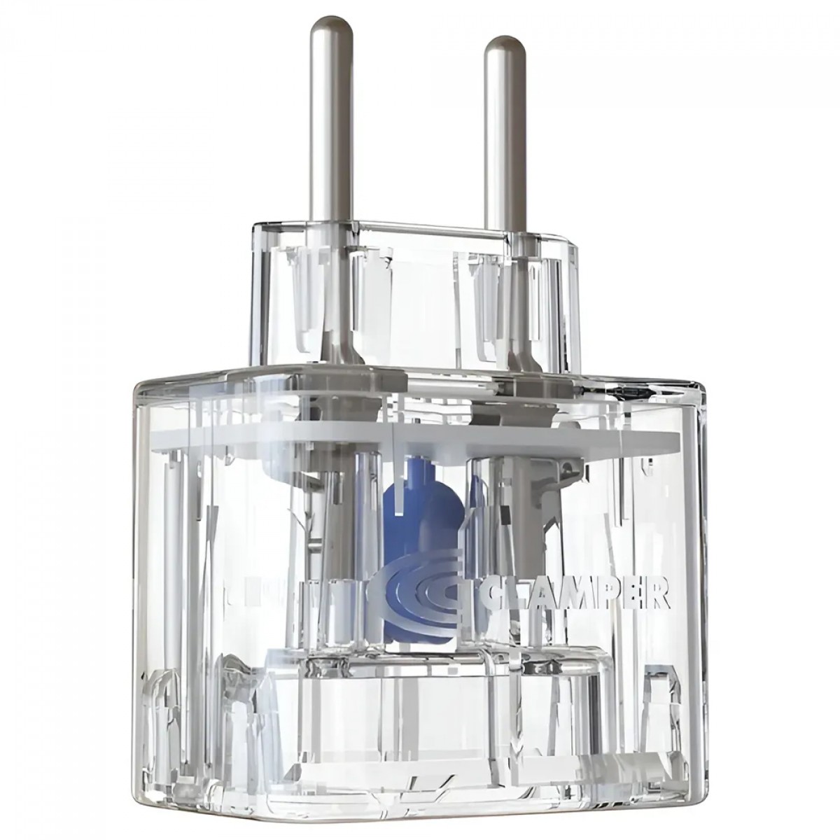 Protetor CLAMPER Pocket LCF, 2 Pinos, 10 Amperes, Bivolt, Transparente