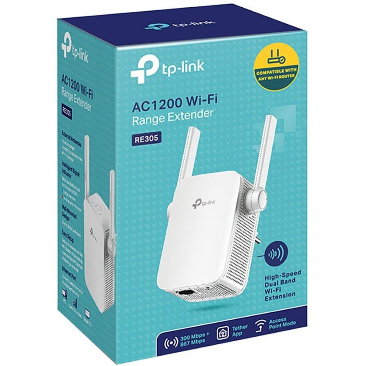 Repetidor TP-Link, RE305, Dual Band, AC1200, 2 antenas, ext, RE305