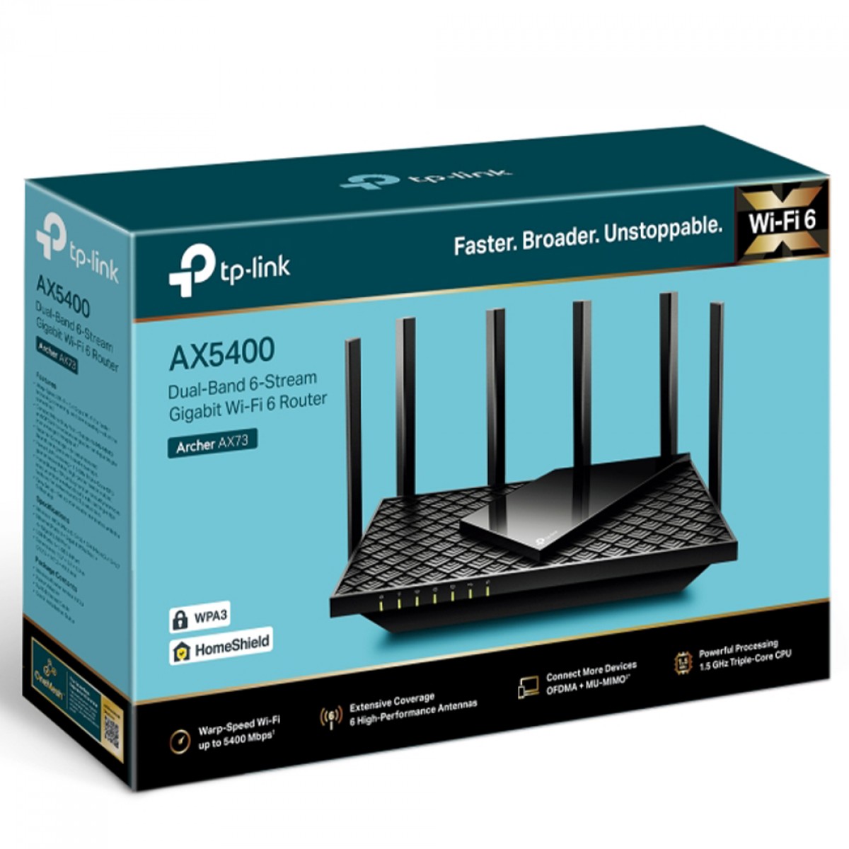 Roteador TP-Link Wireless Archer AX72 Wi-Fi 6 Gigabite, AX5400, Dual Band, Com 6 Antenas