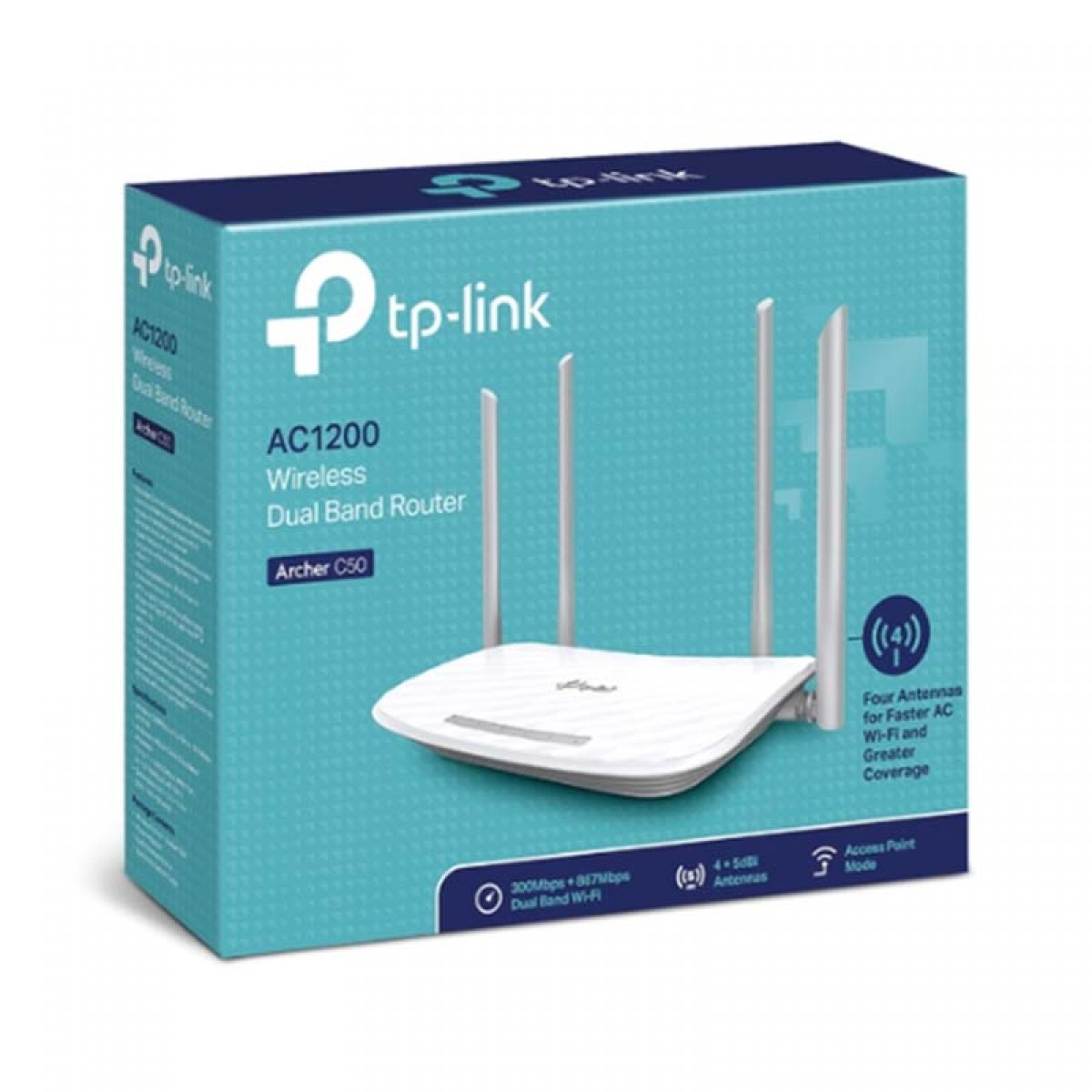 Roteador Wireless TP-LINK Archer C50 , AC1200, Dual-band, Wireless, 5GHz, 867Mbps