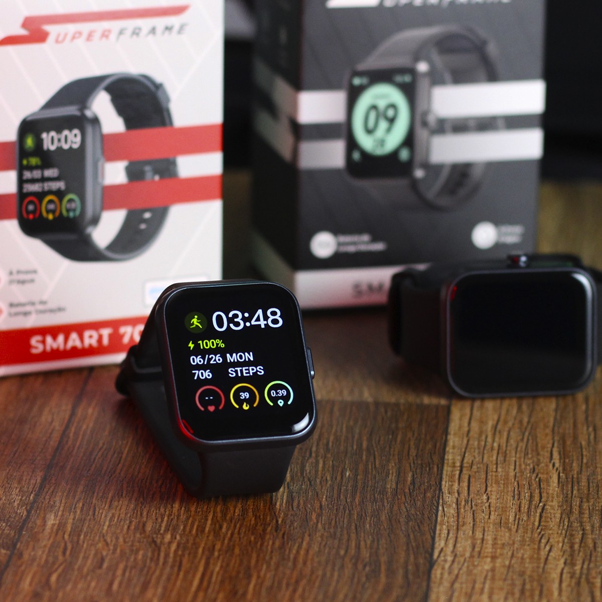 Relógio SmartWatch SuperFrame Smart 700, 1.69", Bluetooth, Monitoramento de Frequência Cardíaca, Music Control, Compativel com Alexa, Homologado pela ANATEL, Black, SW-700-P