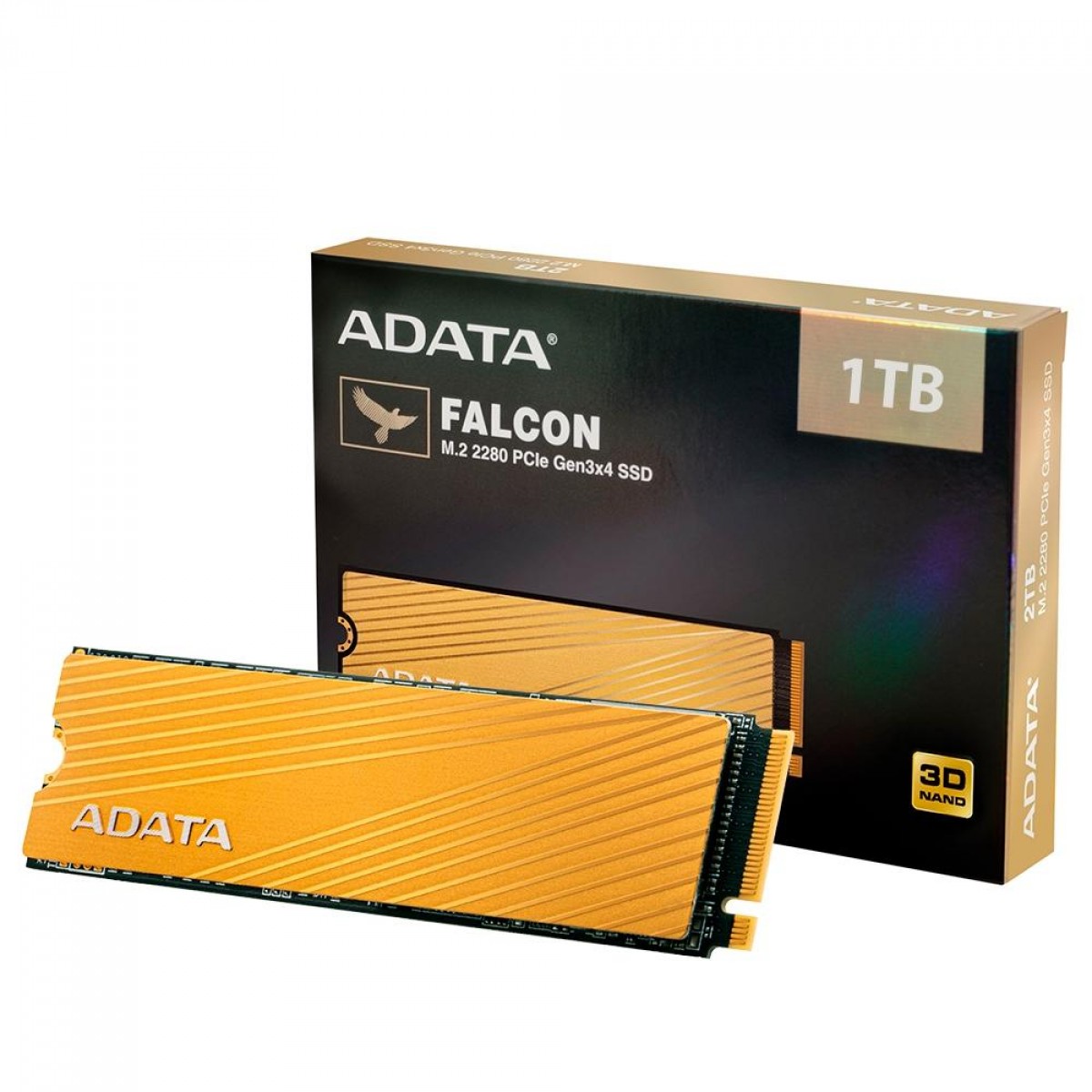 SSD Adata Falcon 1TB, M.2 2280 NVMe, Leitura 3100MBs e Gravação 1500MBs, AFALCON-1T-C