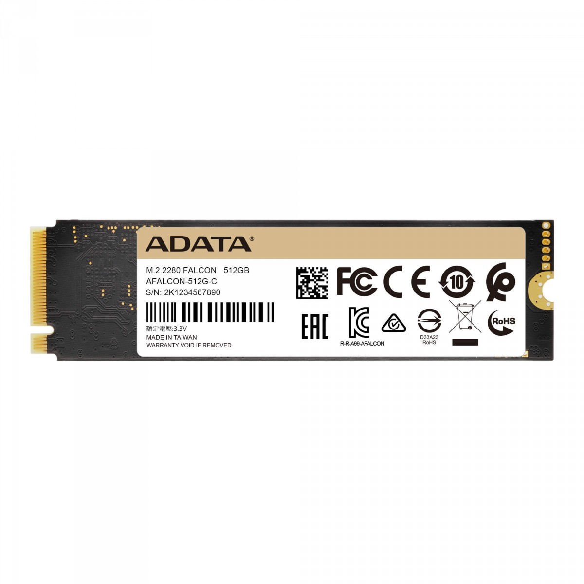 SSD Adata Falcon 256GB, M.2 2280 NVMe, Leitura 3100MBs e Gravação 900MBs, AFALCON-256G-C