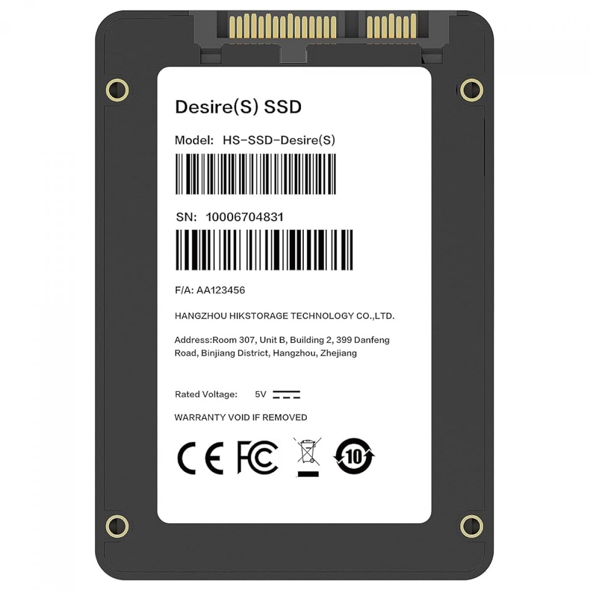 SSD Hikvision Desire, 256GB, SATA III, Leitura 550MBS e Gravação 450MBs, HS-SSD-Desire(S)/256G