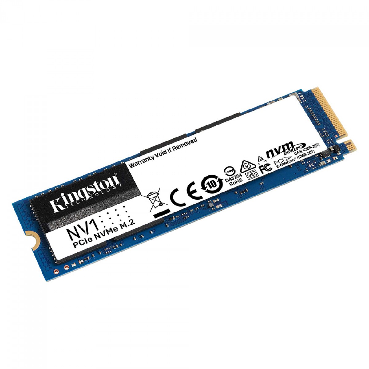 SSD Kingston NV1, 250GB, M.2 NVMe, 2280, Leitura 2100MBs e Gravação 1700MBs, SNVS/250G