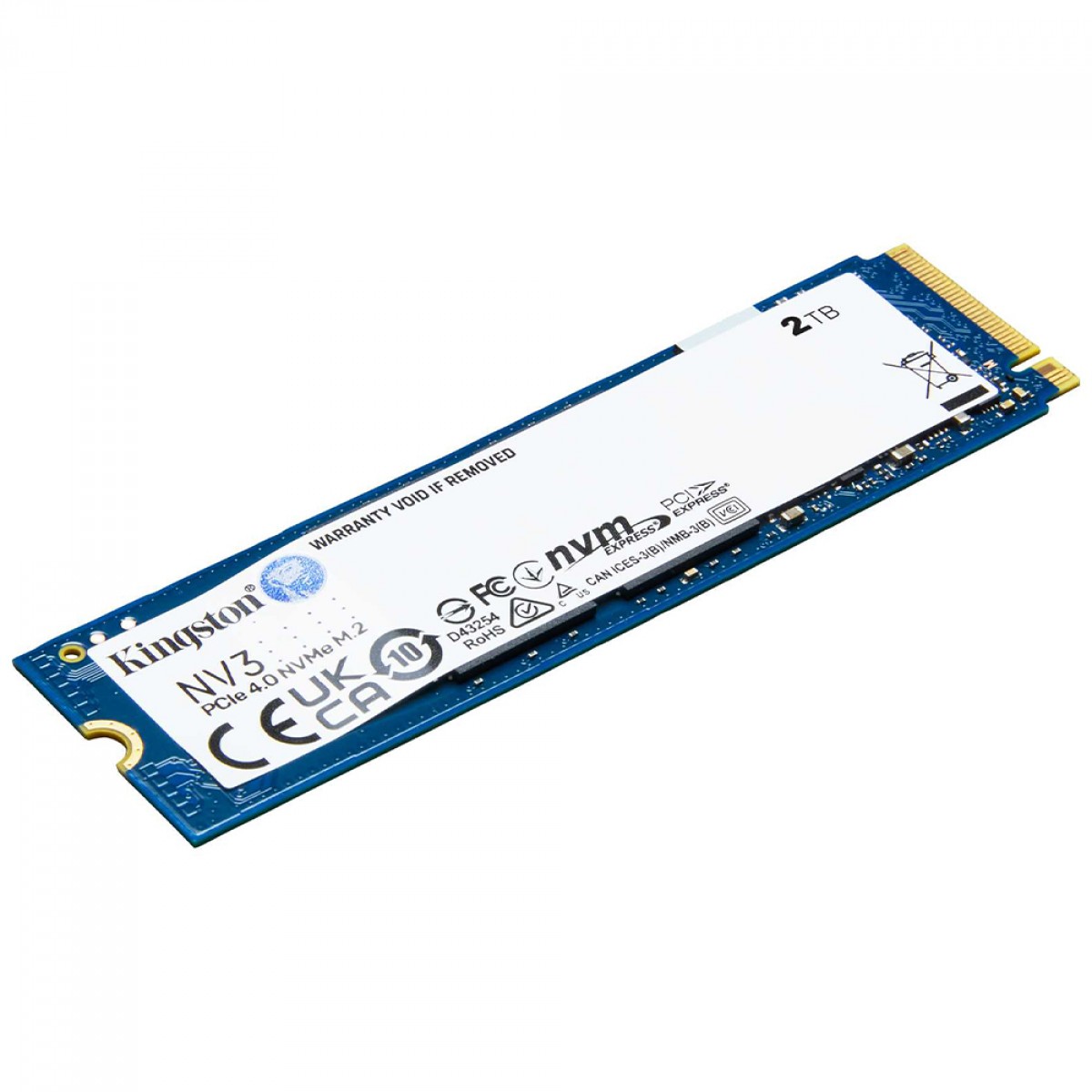 SSD Kingston NV3, 2TB, M.2 NVMe, 2280, PCIe 4.0, Leitura 6000MBs e Gravação 5000MBs, SNV3S/2000G