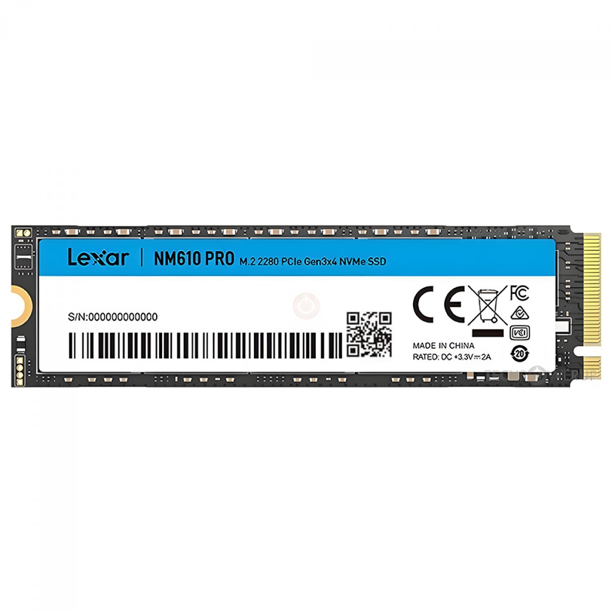 SSD Lexar NM610 Pro, 1TB, M.2 NVMe, leitura De 3300MBs, Gravação 2600MBs, Preto, LNM610P001T-RNNNG