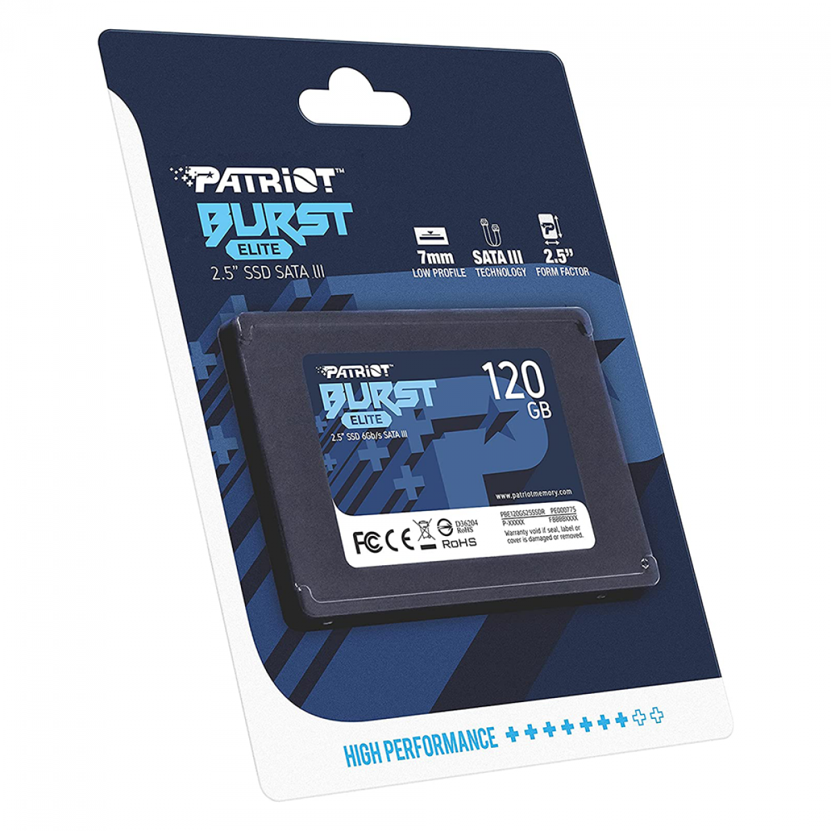 SSD Patriot Burst Elite, 120GB, Sata III, Leitura 450MB/s e Gravação 320MB/s, PE000775-PBE120GS25SSDR