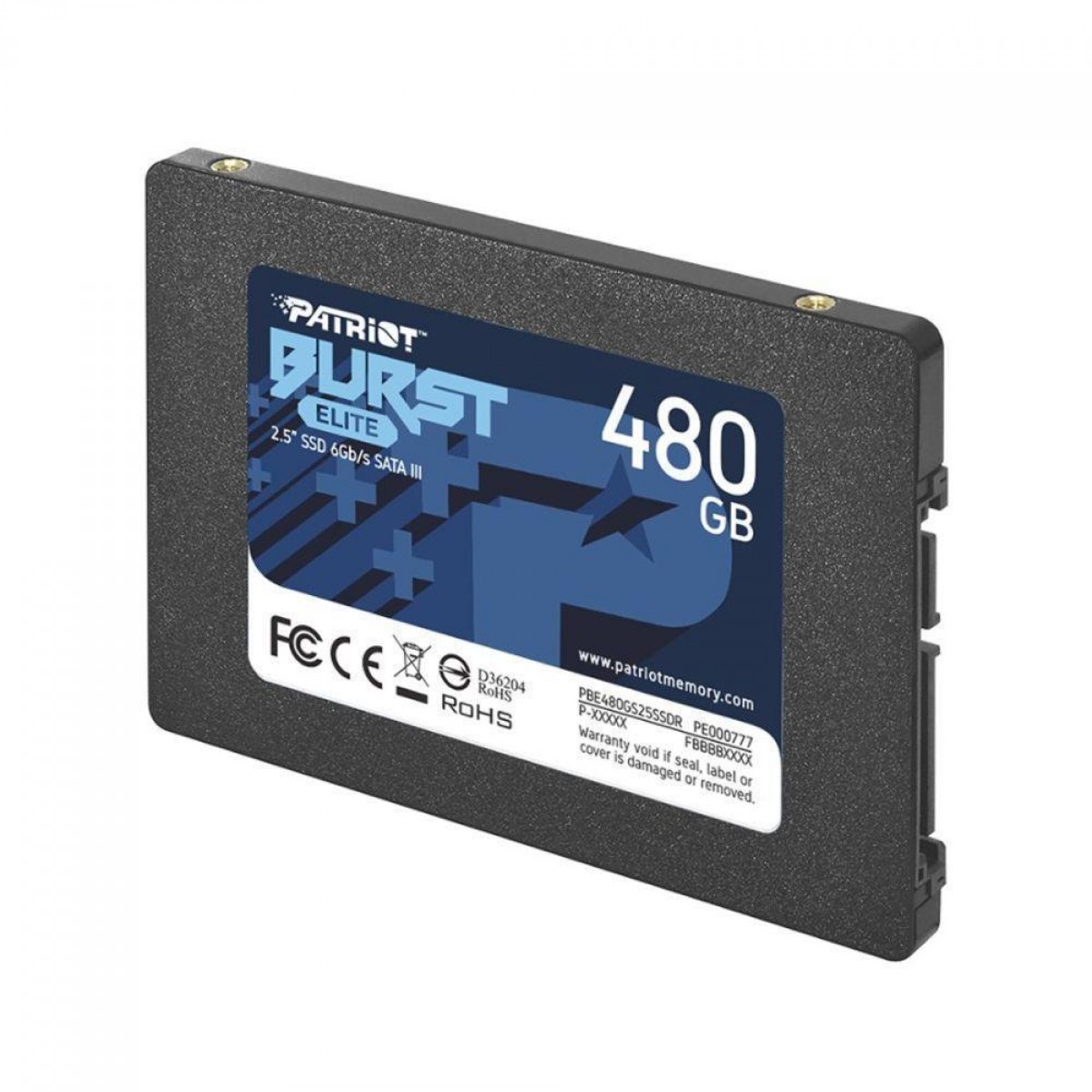 SSD Patriot Burst Elite, 480GB, Sata III, Leitura 450MB/s e Gravação 320MB/s, PBE480GS25SSDR