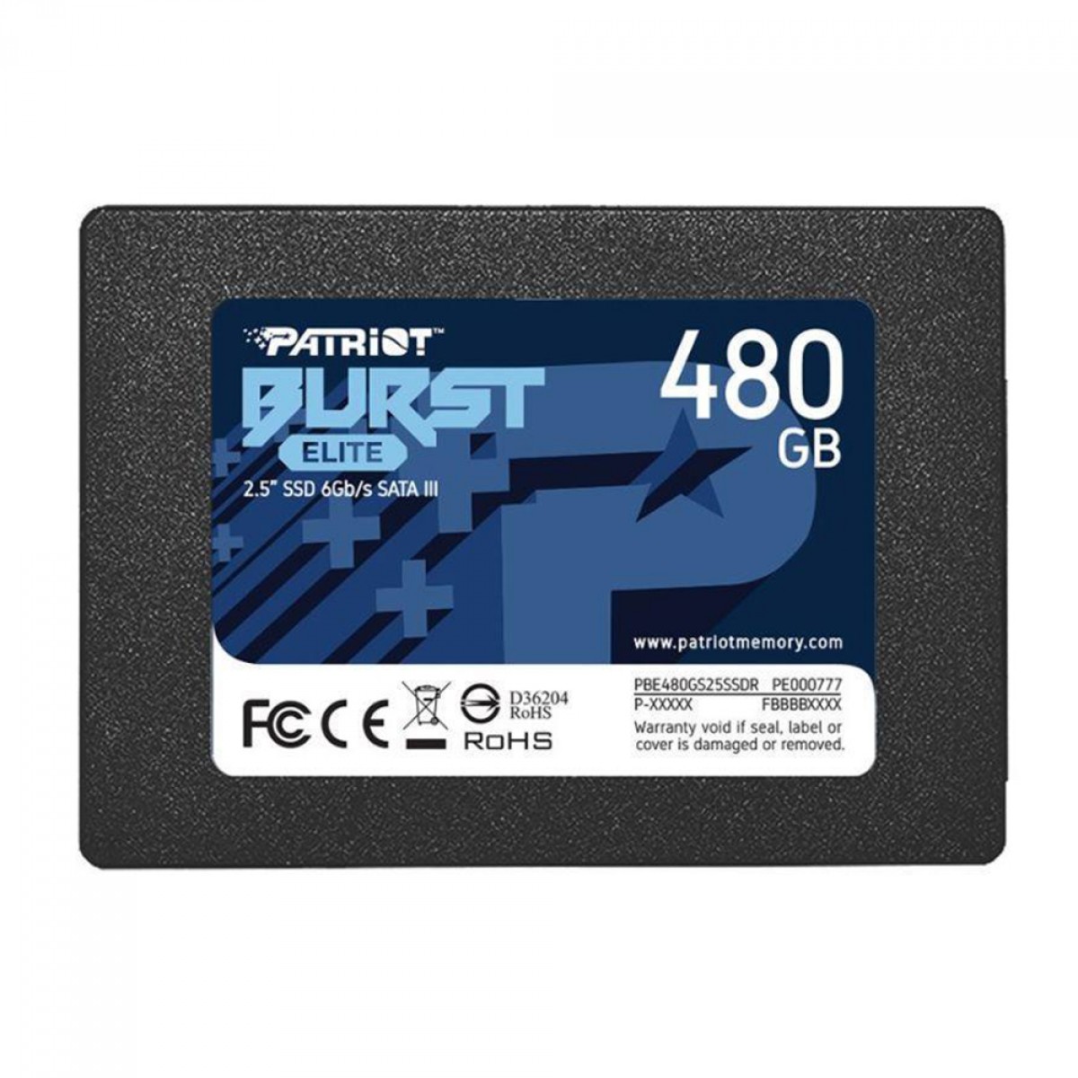 SSD Patriot Burst Elite, 480GB, Sata III, Leitura 450MB/s e Gravação 320MB/s, PBE480GS25SSDR