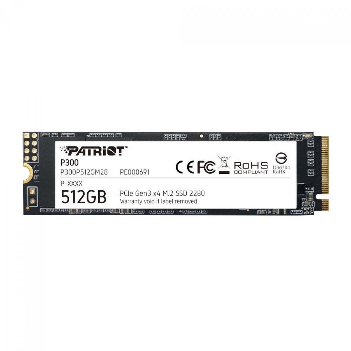 SSD Patriot P300, 512GB, M.2 2280, NVME PCIe, Leitura 1700MBs e Gravação 1100MBs, P300P512GM28