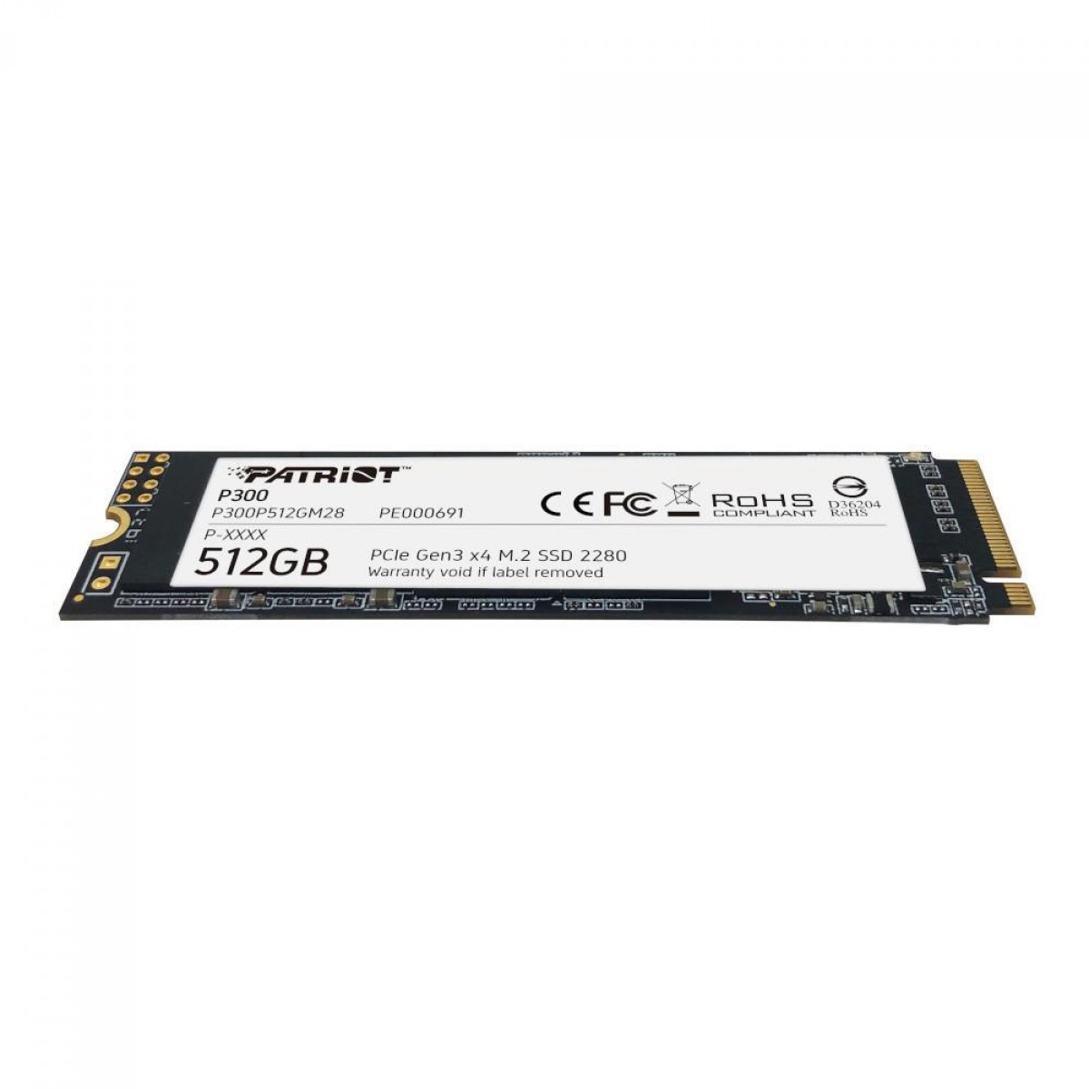 SSD Patriot P300, 512GB, M.2 2280, NVME PCIe, Leitura 1700MBs e Gravação 1100MBs, P300P512GM28