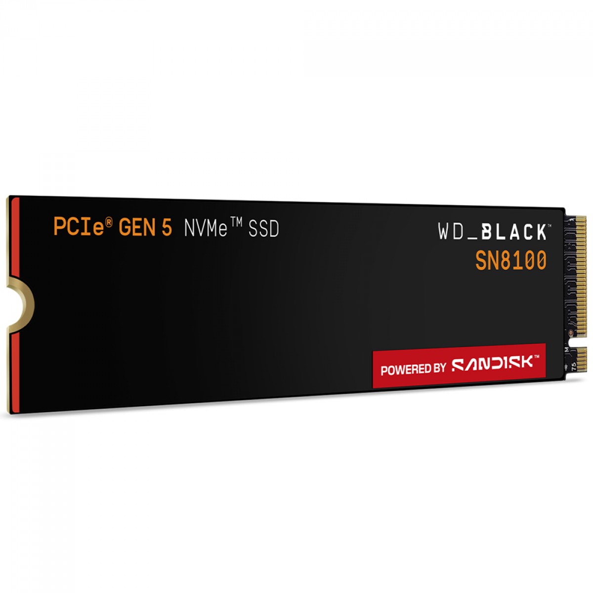 SSD WD_Black SN8100 NVMe M.2 2280, 1TB, PCIe Gen 5.0x4, Leitura 14.900MBs E Gravação 11.000MBs, WDS100T1X0M