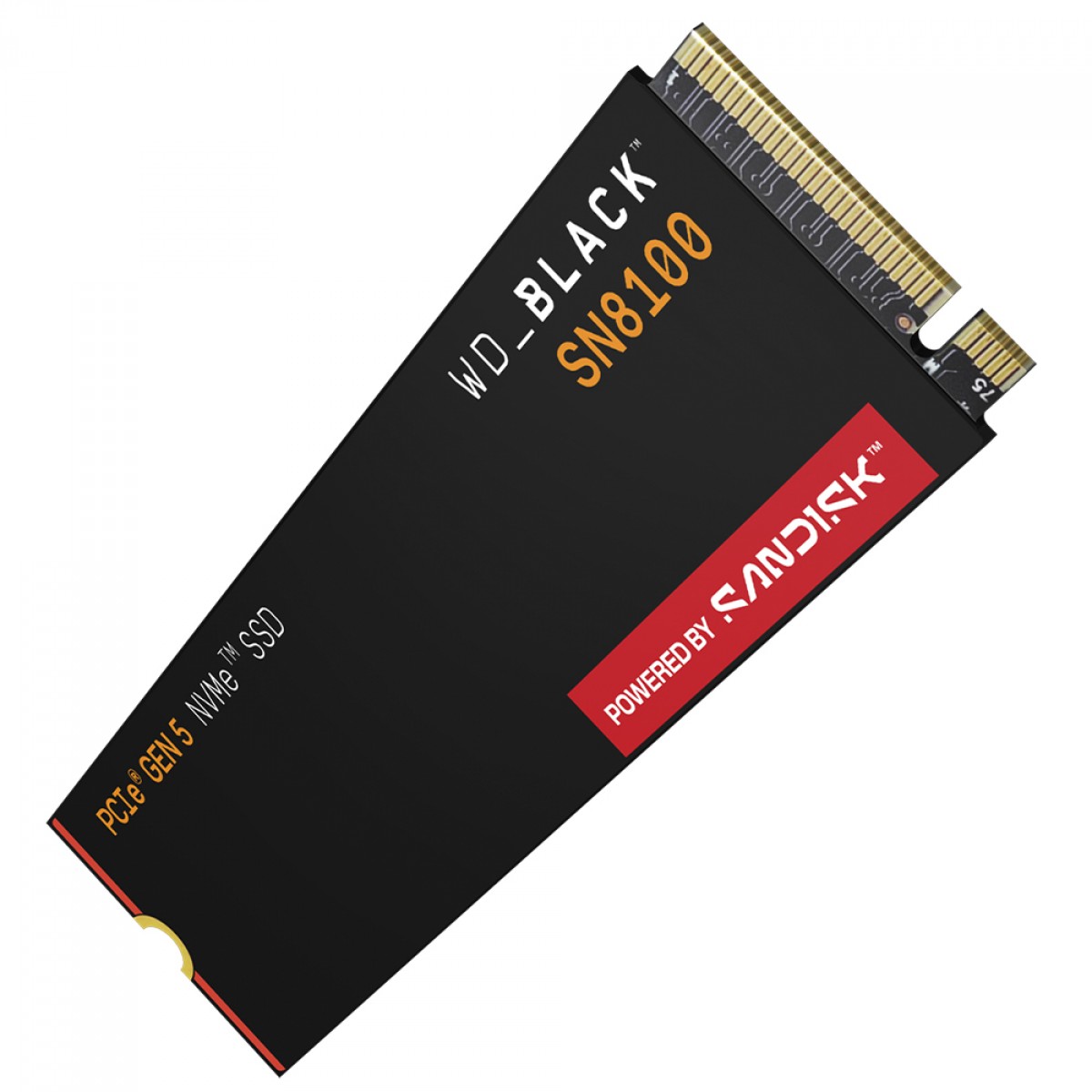 SSD WD_Black SN8100 NVMe M.2 2280, 2TB, PCIe Gen 5.0x4, Leitura 14.900MBs E Gravação 14.000MBs, WDS200T1X0M