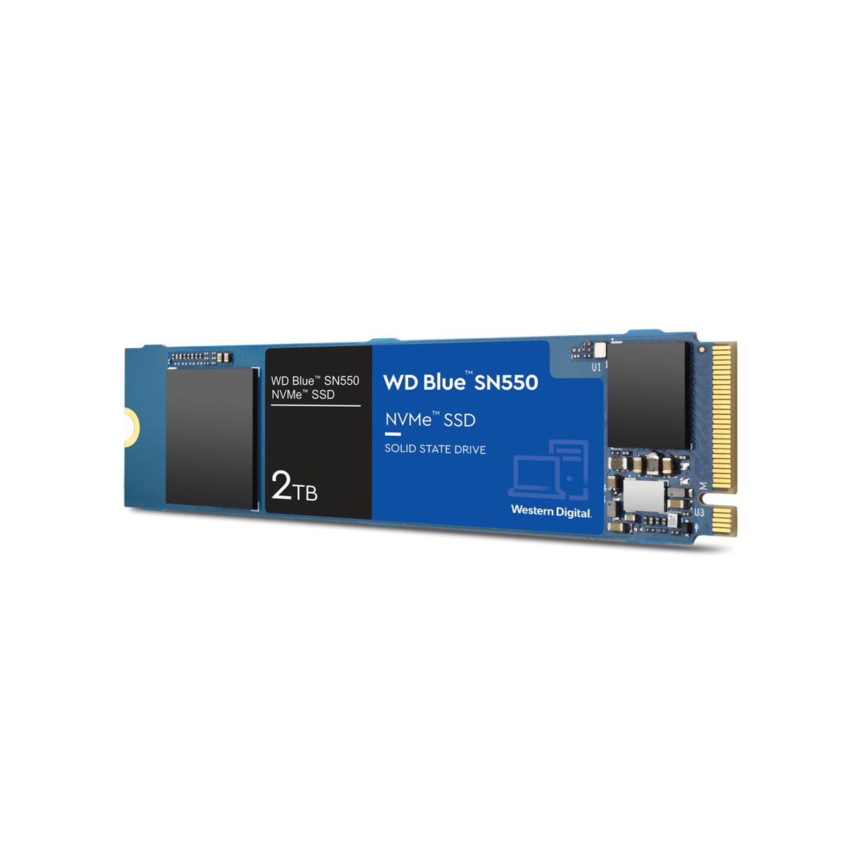 SSD WD Blue SN550 NVMe M.2, 2TB, PCI-Express 3.0 3D NAND, Leitura 2600MBs e Gravação 1800MBs, WDS200T2B0C