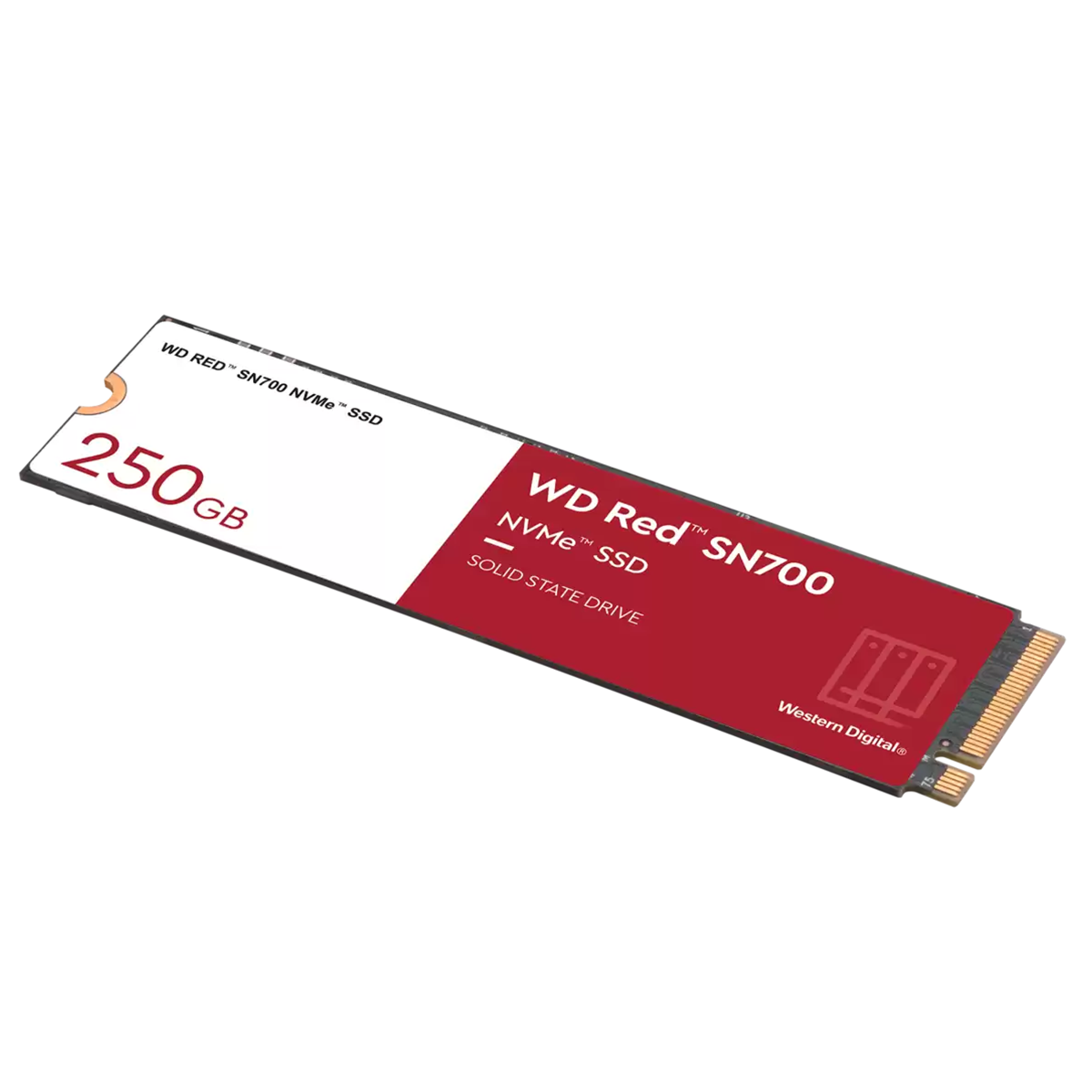 SSD WD Red SN700 NVMe M.2, 250GB, PCIe Gen3 x4, NVMe, Leitura 3100MBs e Gravação 1600MBs, WDS250G1R0C