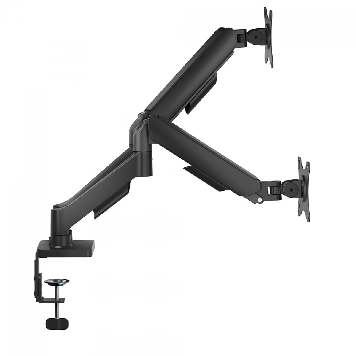 Suporte de Mesa Bluecase Ergo Flexy, Articulado, Com Conectores USB, Para Dois Monitores de 17" a 32", Preto, BSMTS02U-1BBX