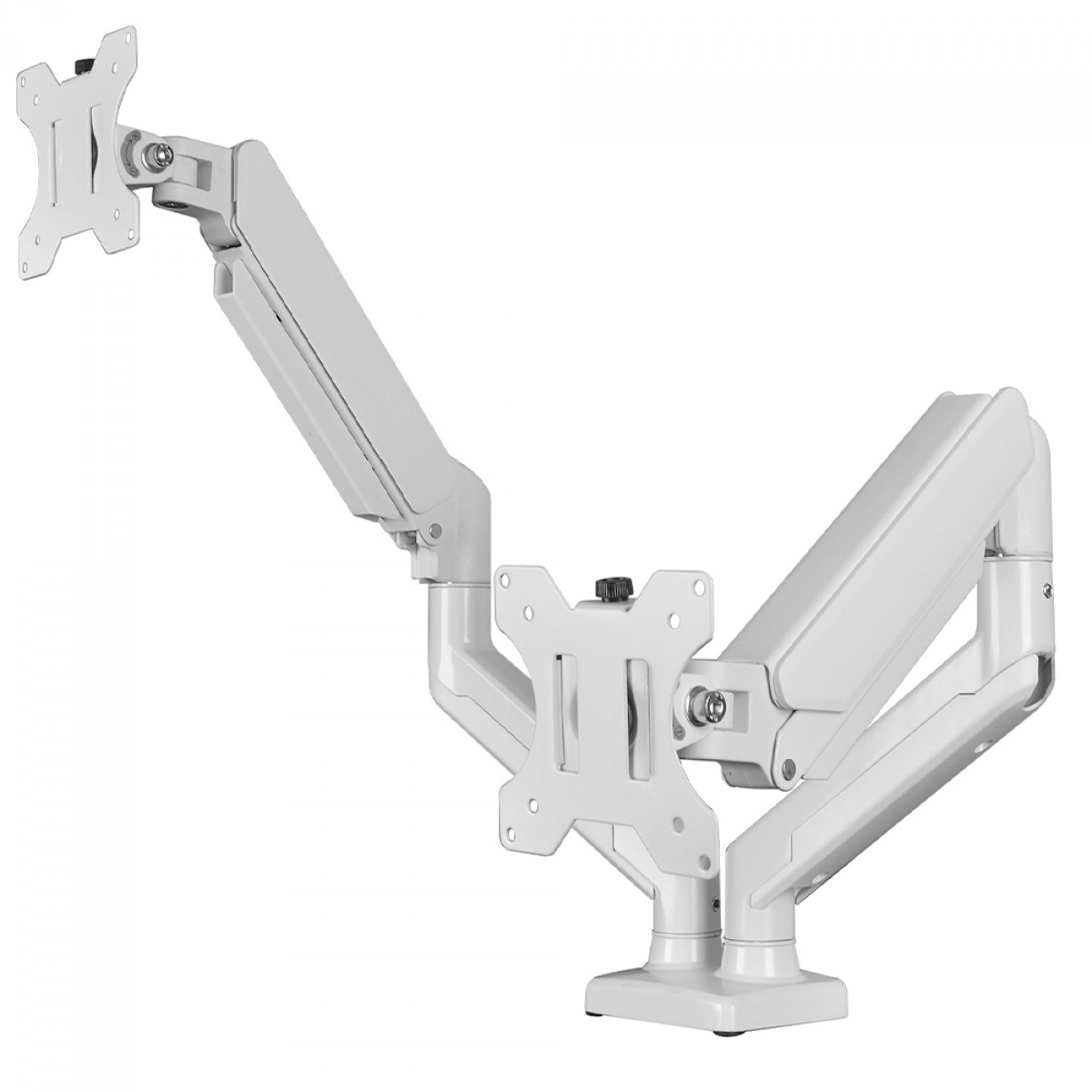 Suporte de Mesa Bluecase Ergo Flexy, Articulado, Com Pistão, Para 2 Monitores 12 Até 32 Pol, Branco, BSMTG02-3WBX