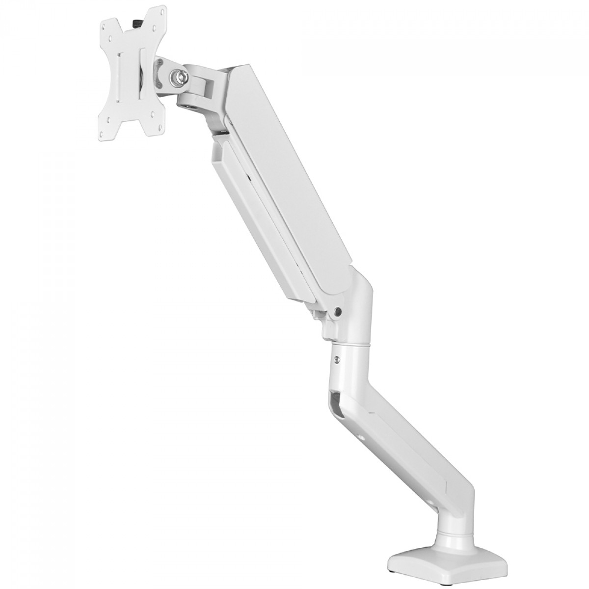 Suporte de Mesa Bluecase Ergo Flexy, Articulado, Com Pistão, Para Monitores 12 Até 32 Pol, Branco, BSMTG01-3WBX