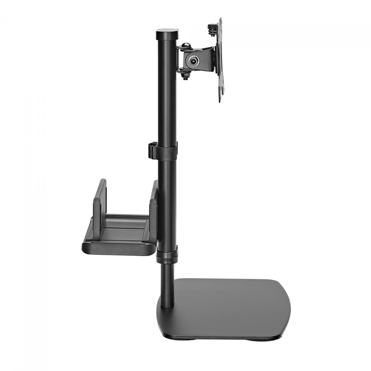 Suporte de Mesa Bluecase, Pedestal Ajustável, Com Suporte Para Mini PC, Compatível com Monitores de 17" a 27", BSFS01-1BBX