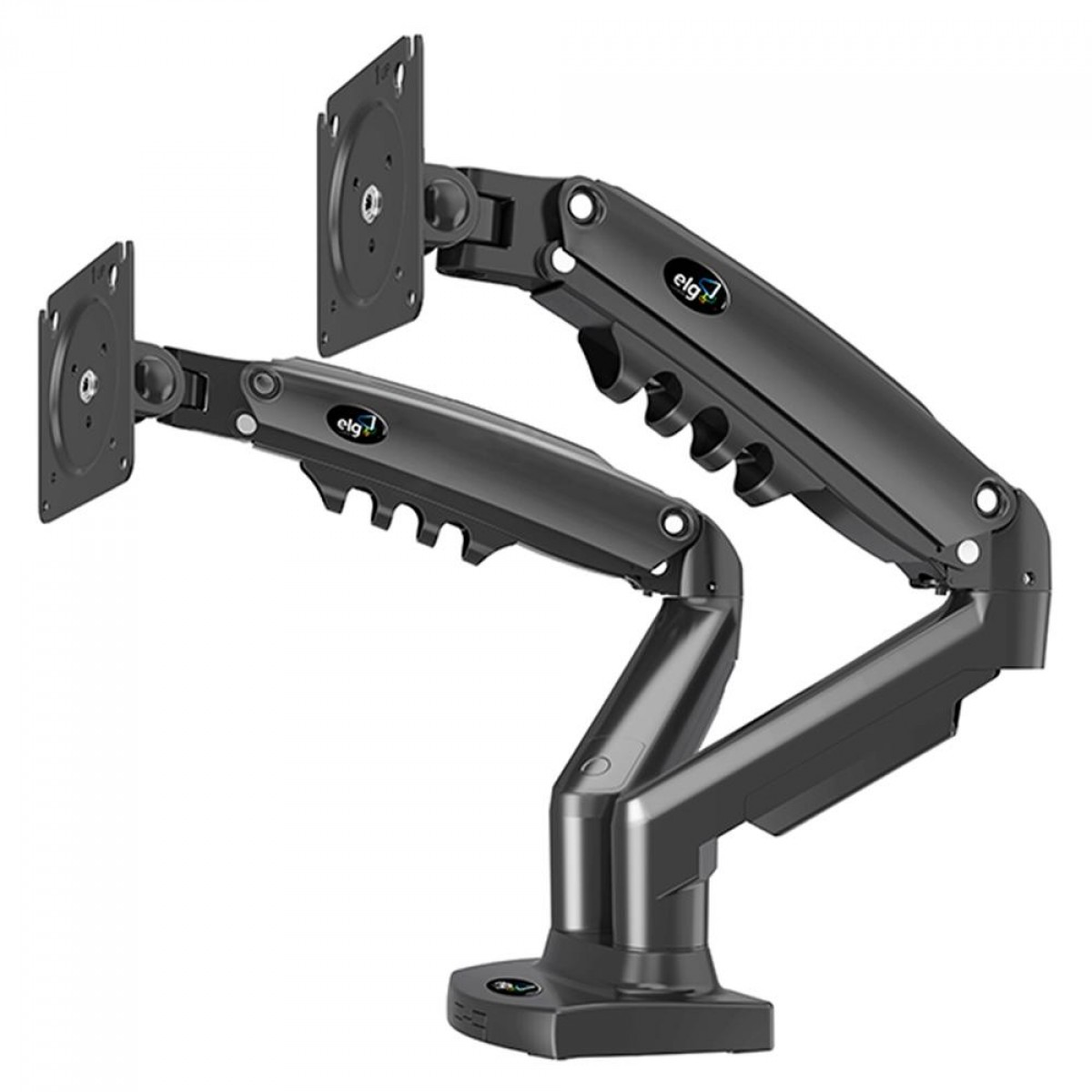 Suporte de Mesa ELG, Ergonômico, Articulado, Com Pistão, Para 2 Monitores de 17" a 35", F160N