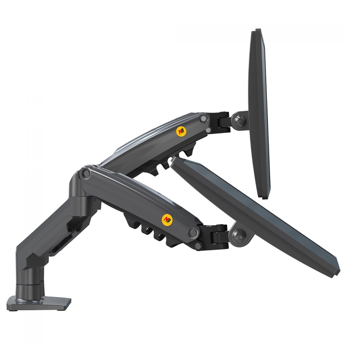 Suporte de Mesa North Bayou F160, Articulado, Com Pistão, Para 2 Monitores 17 Até 27 Pol, Preto