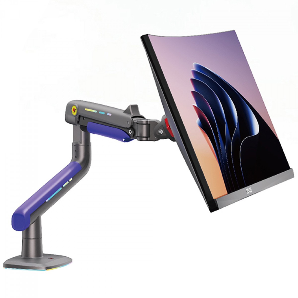 Suporte de Mesa North Bayou G60, RGB, Articulado, Para Monitores 32 Até 60 Pol, Preto e Azul