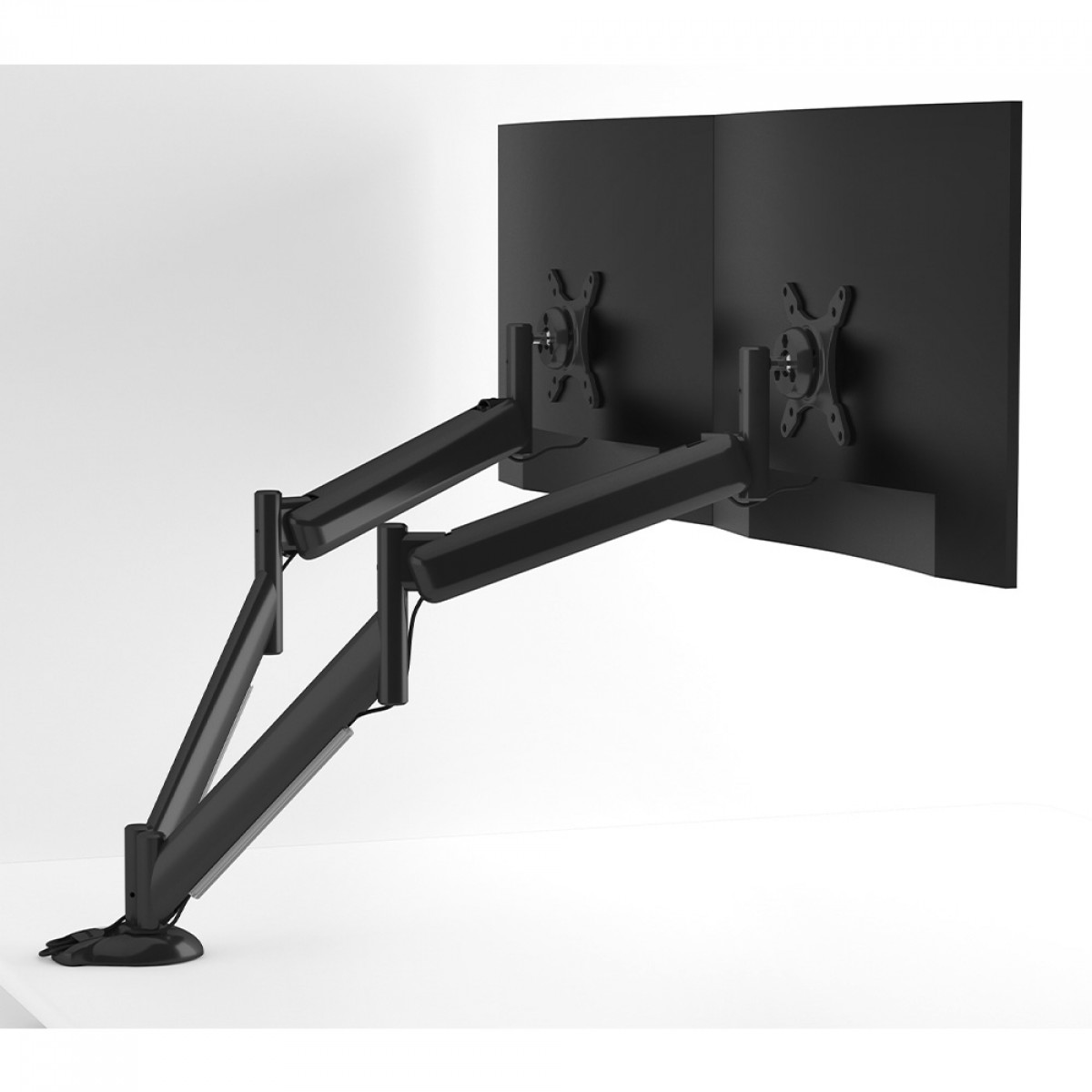 Suporte de Mesa Octoo Clipway M2, Articulado, Para 2 Monitores Até 24 Pol, Preto