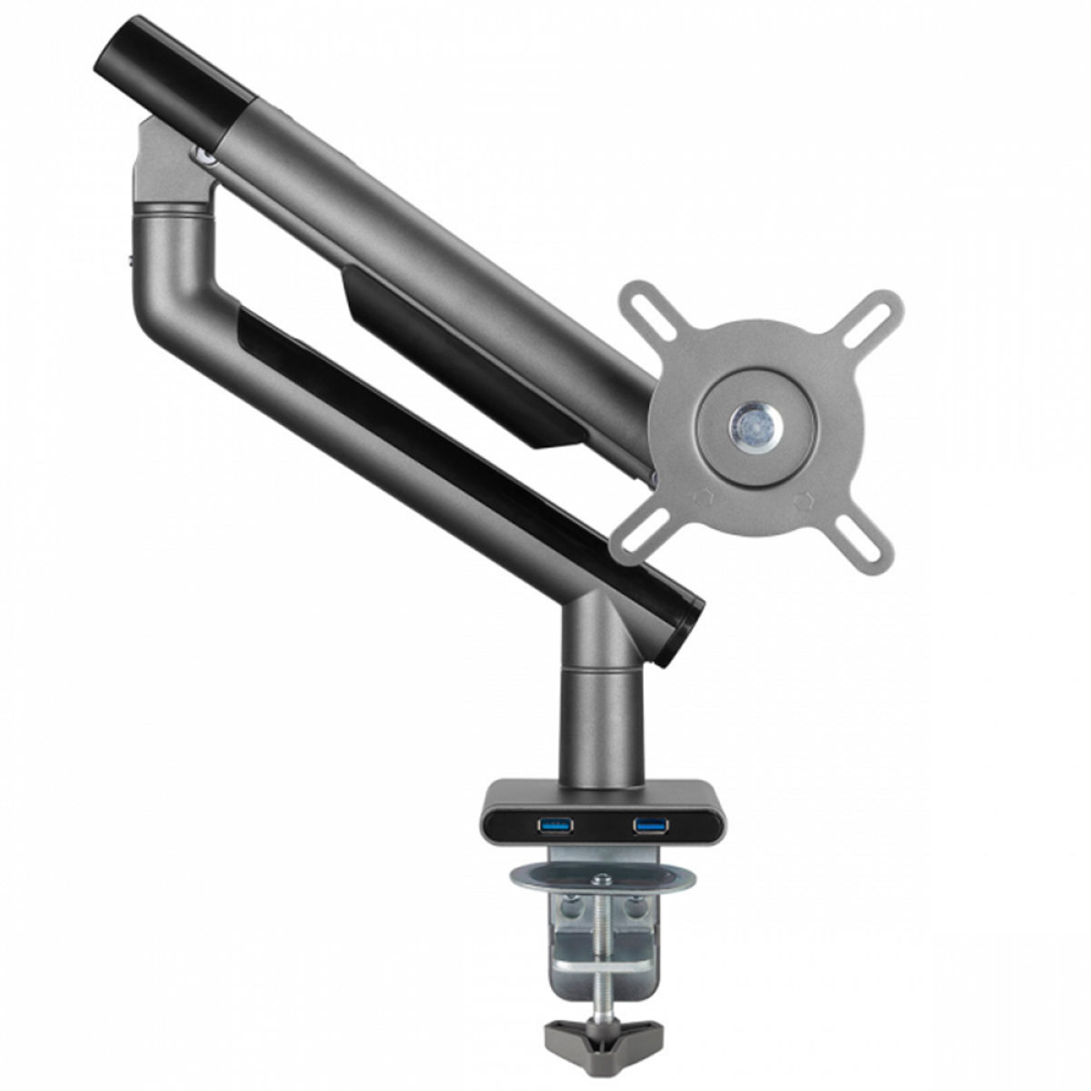 Suporte de Mesa PCYES SM-049C, Para Monitor de 17" A 32", Articulado, Com USB 3.0, Black