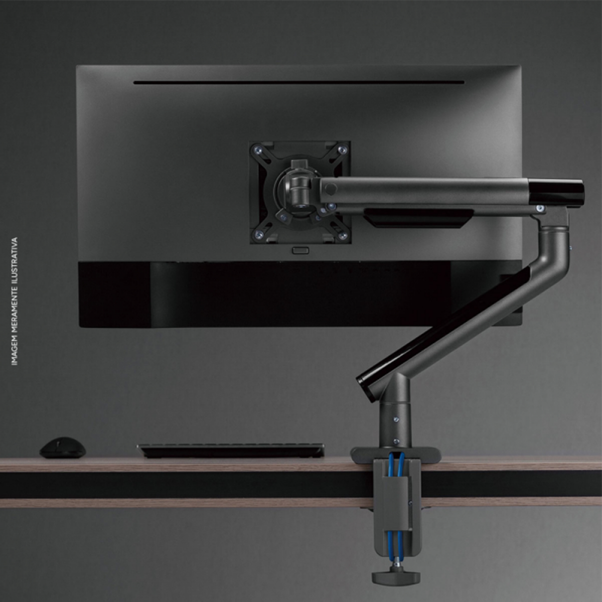 Suporte de Mesa PCYES SM-049C, Para Monitor de 17" A 32", Articulado, Com USB 3.0, Black