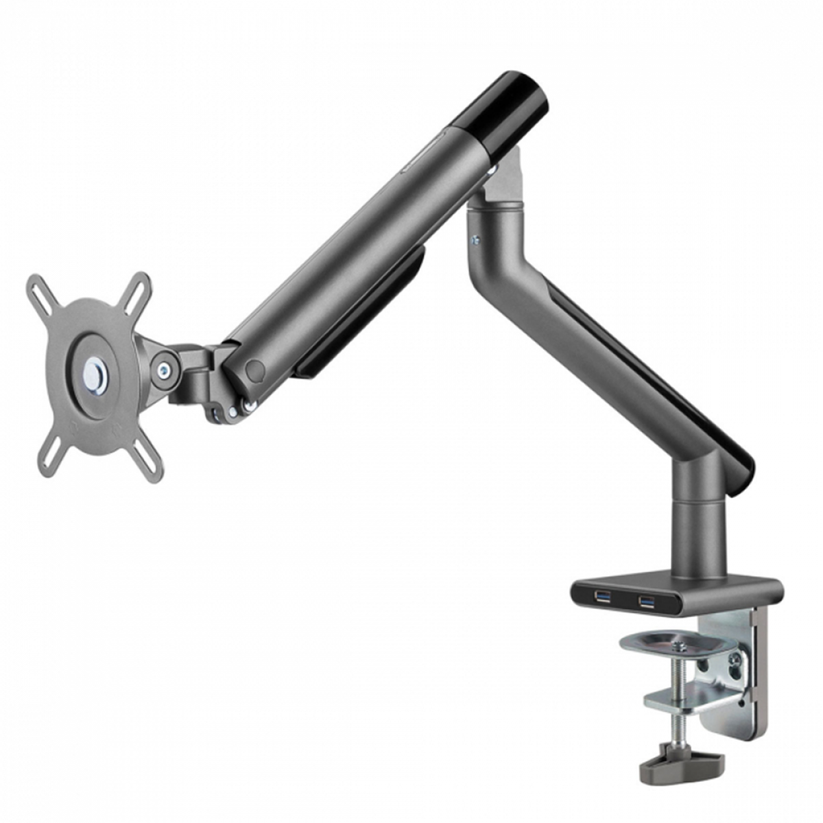 Suporte de Mesa PCYES SM-049C, Para Monitor de 17" A 32", Articulado, Com USB 3.0, Black